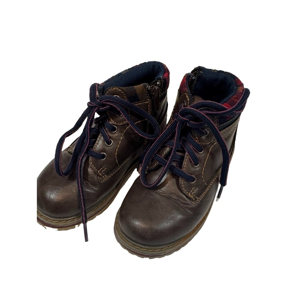 Stone Canyon Boy Youth Footwear Hiking Winter Boots Size 10M With Plaid Accents